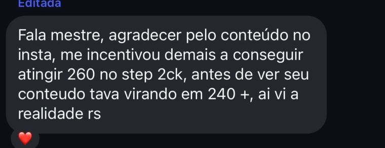 Mensagem: atingiu 260 no Step 2 CK